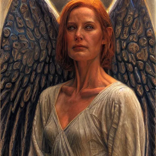 Image similar to portrait of a brutalist angel, by donato giancola.