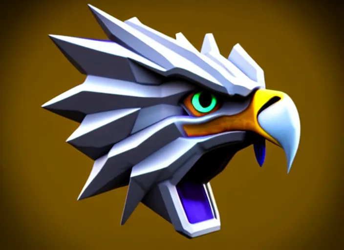 Image similar to eagle head, stylized stl, 3 d render, activision blizzard style, hearthstone style