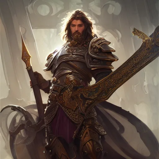 Image similar to male paladin oath of glory, d & d, fantasy, intricate and very beautiful and highly detailed, elegant, digital painting, artstation, concept art, matte, smooth and sharp focus, illustration, art by tian zi and wlop and alsphonse mucha and artgerm and greg rutkowski