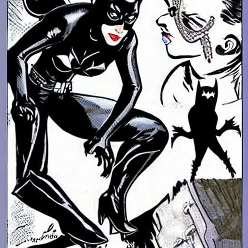 Prompt: catwoman and batman