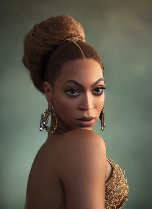 Image similar to photographic portrait of a stunningly beautiful renaissance beyonce with soft makeup in soft dreamy light at sunset, royal themed, contemporary fashion shoot, by edward robert hughes, annie leibovitz and steve mccurry, david lazar, jimmy nelsson, breathtaking, 8 k resolution, extremely detailed, beautiful, establishing shot, artistic, hyperrealistic, beautiful face, octane render