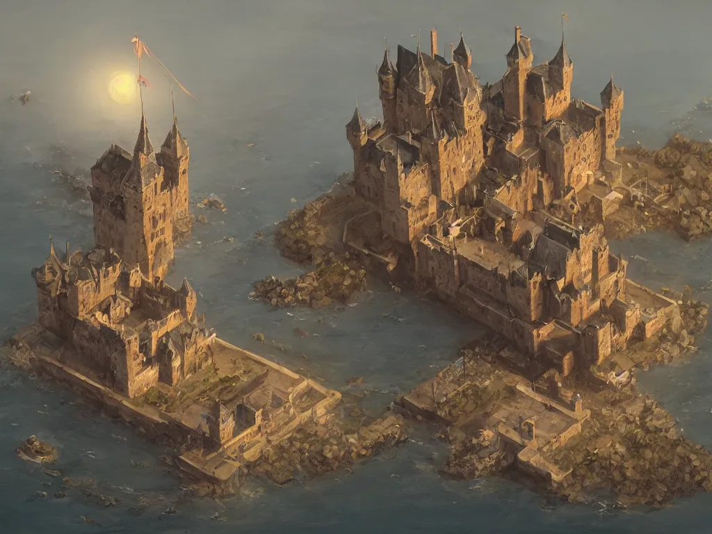 Image similar to a castle on the ship, by trending on artstation