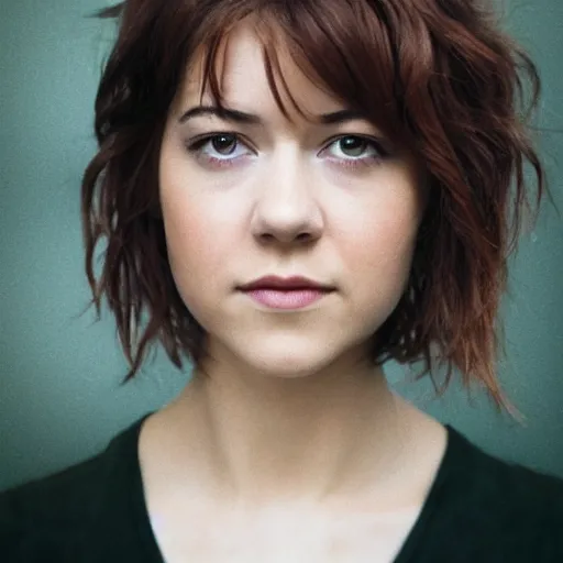 Image similar to a masterpiece portrait photo of a beautiful young woman who looks like a manic pixie dream girl mary elizabeth winstead, symmetrical face