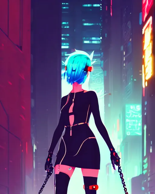 cyberpunk city girl by Subaru_sama