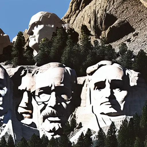 Image similar to gabe newell on mount rushmore