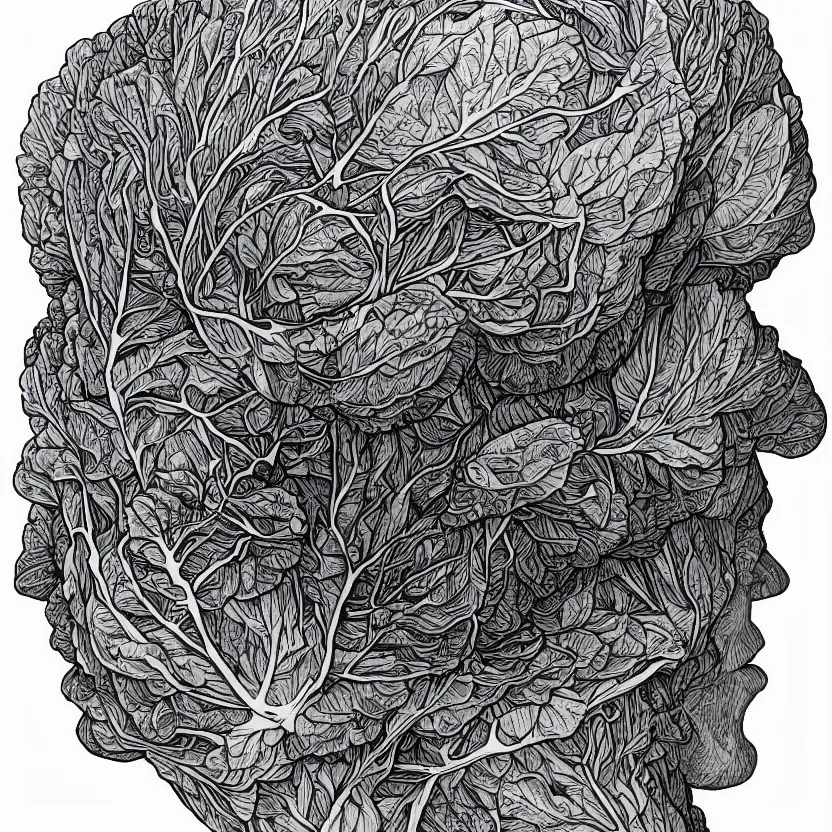 Image similar to the anatomy of a head of lettuce, an ultrafine detailed painting by james jean, intricate linework, full color, studio ghibli, behance contest winner, vanitas, angular, altermodern, unreal engine