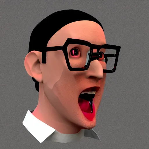 Prompt: lowpoly Doug walker nostalgia critic, blender cycles render