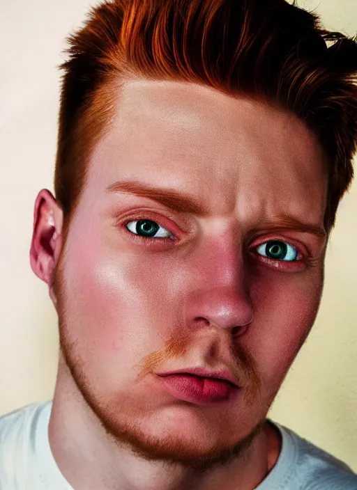 Prompt: 3 0 0 0 ( philip j. fry ) portrait photography feroflex photorealistic studio lighting ektachrome detailed intricate face details, ultradetails, beautiful face