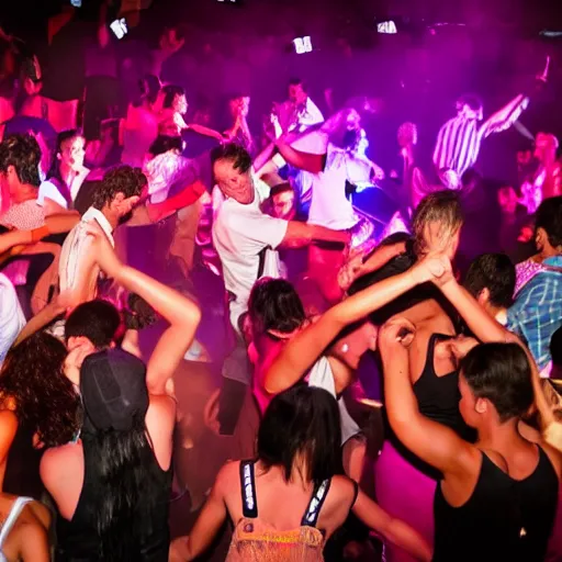 Prompt: Ibiza night club dancing