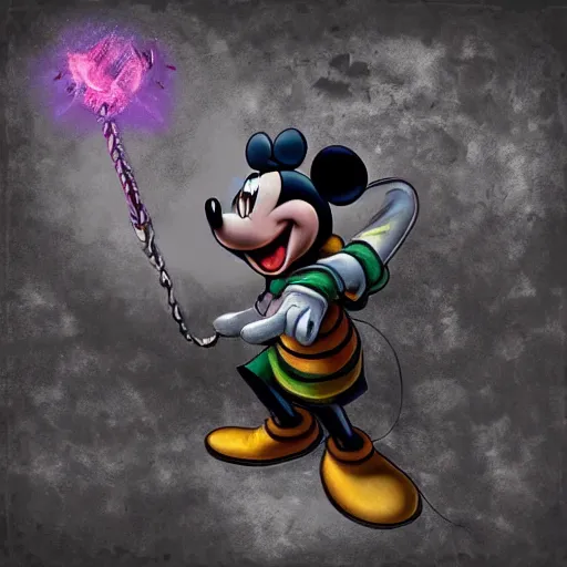 Prompt: Mickey mouse × dark souls