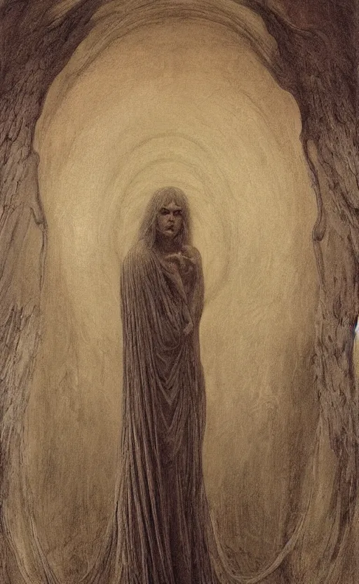 Image similar to Say who is this with silver hair so dark and Wan! and thin? beautiful lone single Male!! angel, Hades Death, in the style of Jean Delville, Lucien Lévy-Dhurmer, Fernand Keller, Fernand Khnopff, oil on canvas, 1896, 4K resolution, aesthetic, mystery