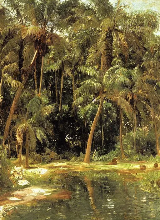 Image similar to artwork painting of florida by eugene von guerard, ivan shishkin, john singer sargent