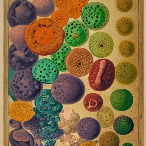 Image similar to color poster of bacteria by adolphe millot