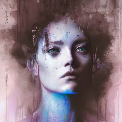 Prompt: Medusa by cy Twombly and BASTIEN LECOUFFE DEHARME, iridescent, volumetric lighting