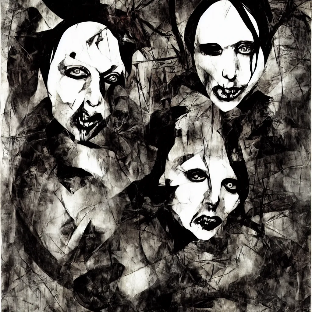 Image similar to Marylin Manson by Dave McKean