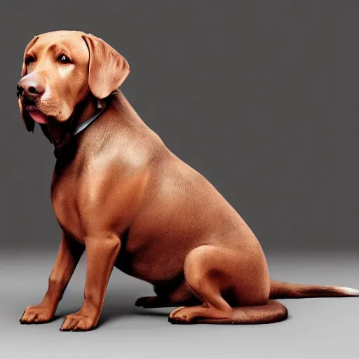 Prompt: a brown labrador dog sitting and wearing royal clothes, octane render, 8k, high quality
