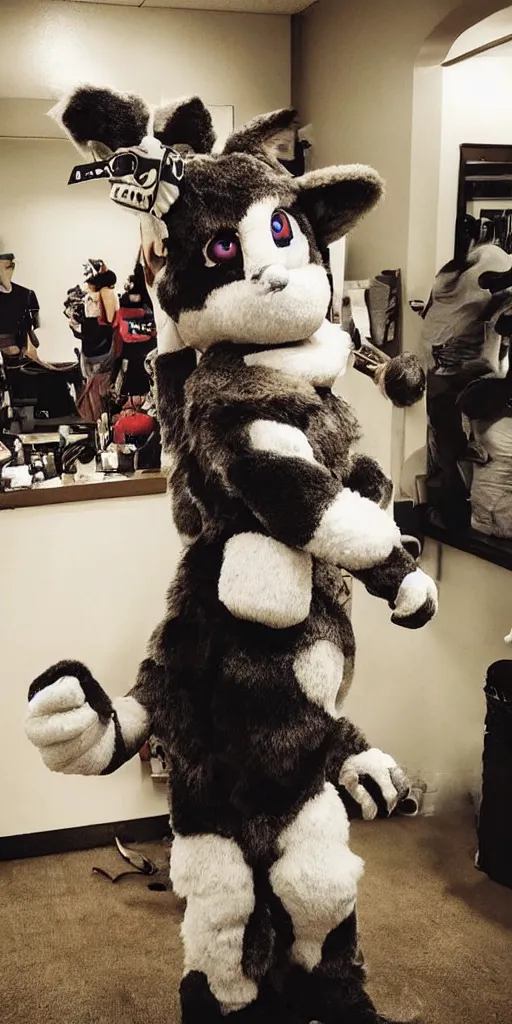 Prompt: a photograph of a fursuiter, trending on instagram