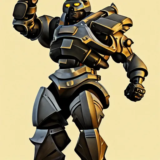 Image similar to greg manchess portrait painting of fully armored bionic the foundation aka dwayne the rock from fortnite as overwatch character, medium shot, asymmetrical, profile picture, organic painting, sunny day, matte painting, bold shapes, hard edges, street art, trending on artstation, by huang guangjian, gil elvgren, ruan jia, greg rutkowski, gaston bussiere