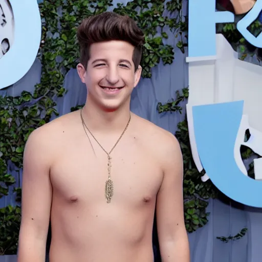 Prompt: charlie puth showing his arm pits