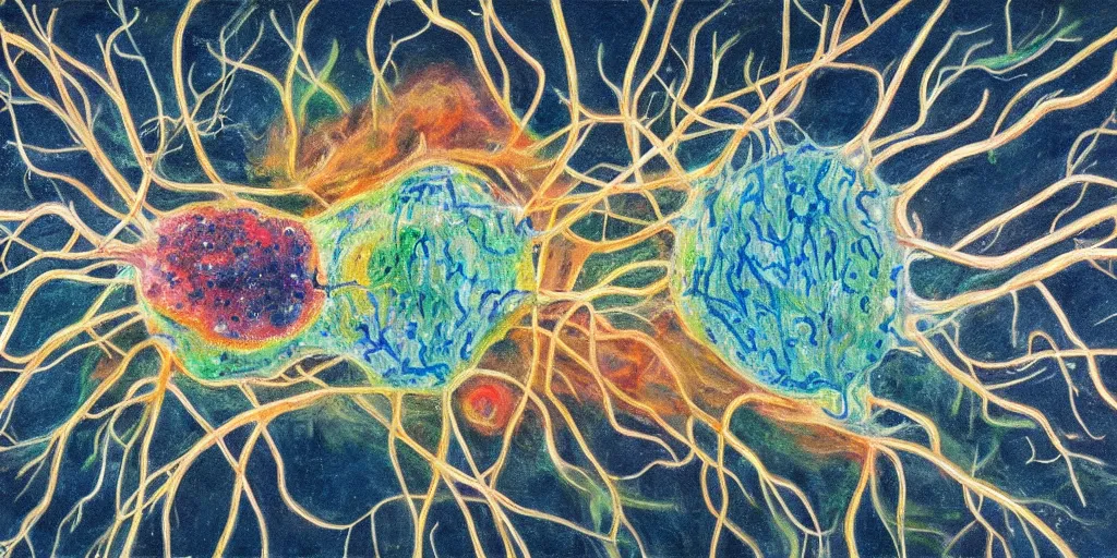 Image similar to detailed painting of a neuron's life perspective