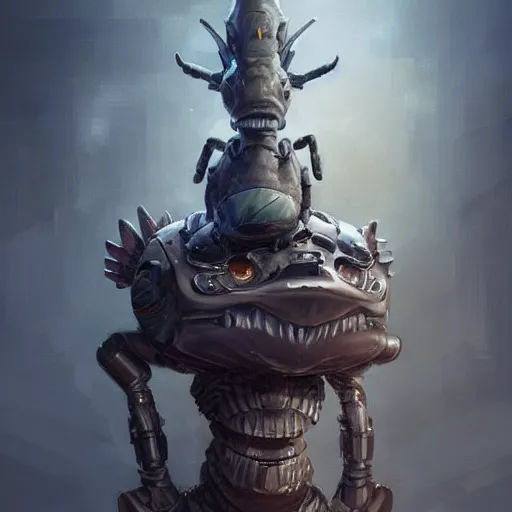 Prompt: a gray unicorn alien and a robotic crab, with african decoration and a spongebob puppet, highly detailed, concept art, art by wlop and artgerm and greg rutkowski, masterpiece, trending on artstation, 8 k