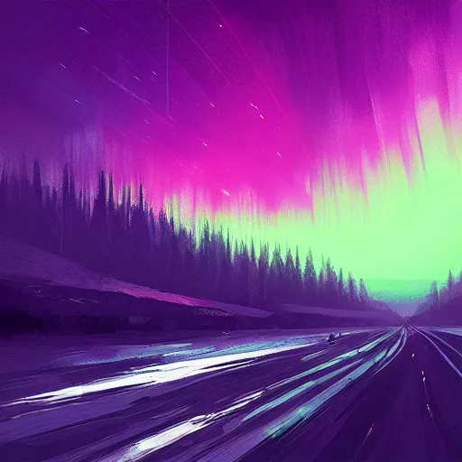 Image similar to aurora lights, Alena Aenami, Artstation