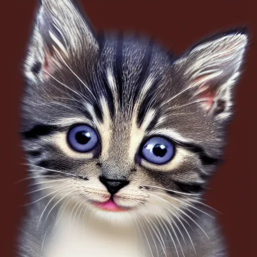 Image similar to a cute kitten, digital art, very detailed 4k
