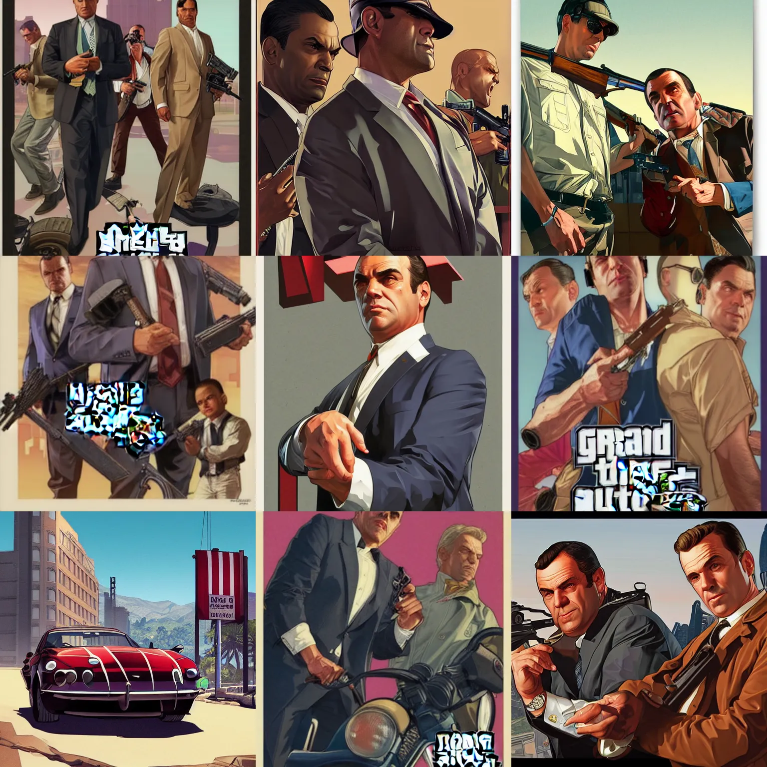 Prompt: gta 5 art by leyendecker