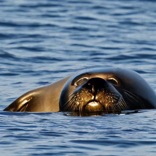 Prompt: a solar eclipse caused a giant floating seal