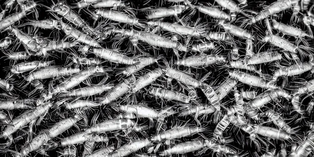 Image similar to Silverfish - stack of 15 shots in helicon focus shot with Sony A9 and Laowa 25mm 2.5-5x at 2.5x, 1_200s, f8 and ISO8000 on black acrylic in black background