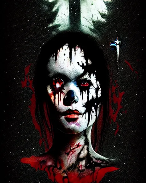 Image similar to it is natural to die as to be born, salems revenge, amityville, rendered in pov - ray, style of greg rutkowski and junji ito and sam francis