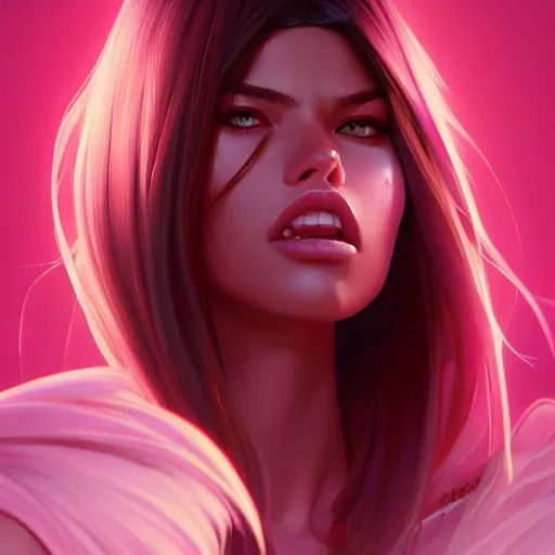 Image similar to portrait of a beautiful adriana lima, art by lois van baarle and ross tran and sam yang and ilya kuvshinov and guweiz, digital art, high detail, sharp focus, unreal engine 5, trending on artstation, deviantart, pinterest, victorias secret, 4 k uhd image