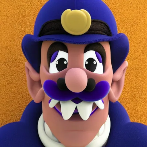 Image similar to stunning award winning hyperrealistic hdr 8 k highly detailed portrait photo of waluigi as a real human