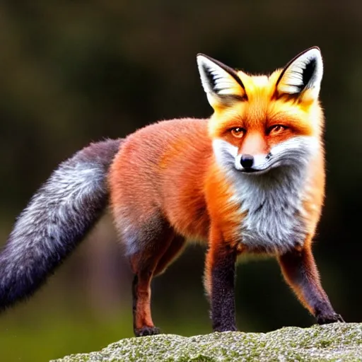 Image similar to A cross eyed fox obviously drunk on power.