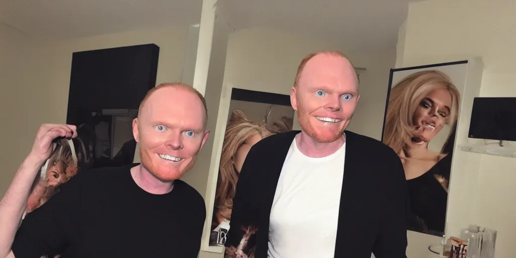 Image similar to Bill Burr wearing Barbiecore, high quality