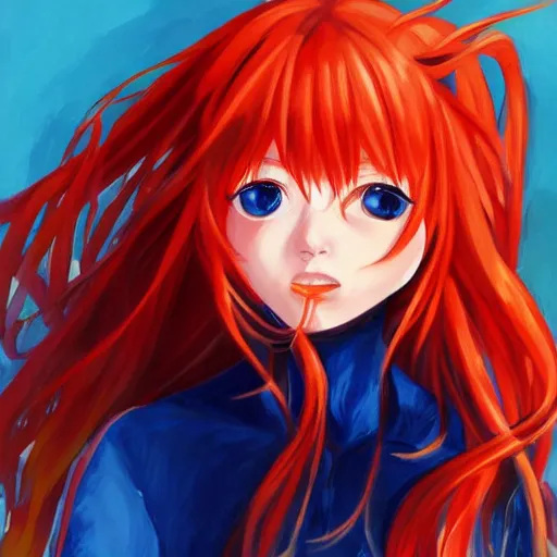 Prompt: a beautiful painting of Asuka Langley Soryu,artstation,highly detailed