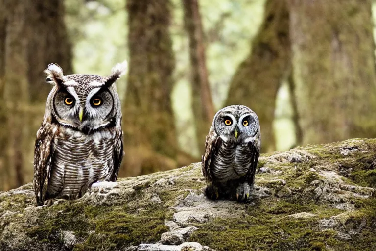 Prompt: wildlife photography of an Owl-bear by Emmanuel Lubezki