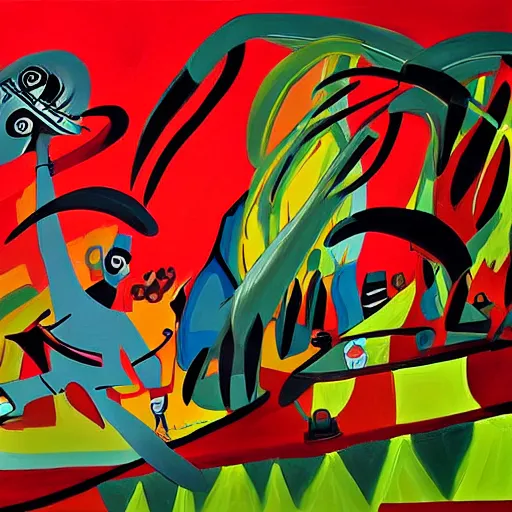 Prompt: a painting genndy tartakovsky did when he was deeply schizophrenic