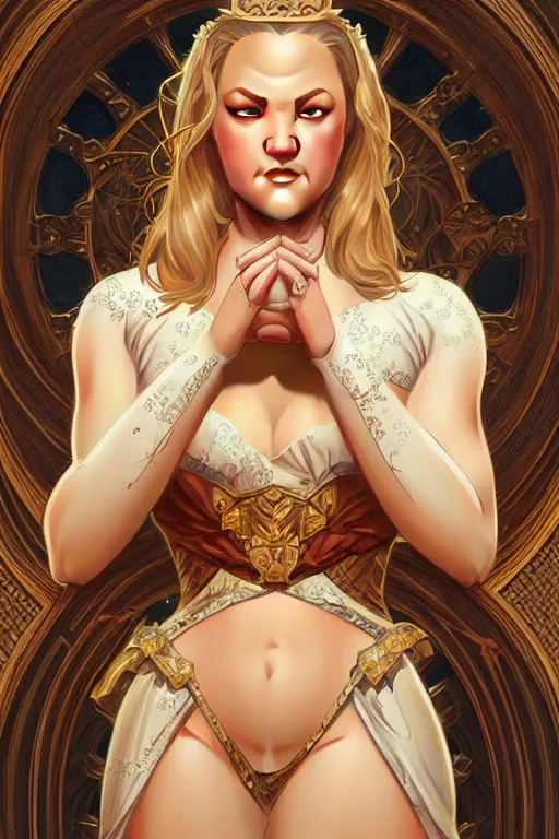 Image similar to Alexis Texas as a princess, fantasy, intricate, elegant, highly detailed, digital painting, artstation, concept art, matte, sharp focus, illustration, art by Artgerm and Greg Rutkowski and Alphonse Mucha