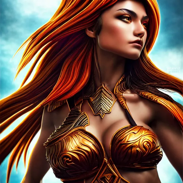 Prompt: phoenix warrior, artgerm, highly detailed, 8 k, hdr, close up, smooth, sharp focus, high resolution, award - winning photo