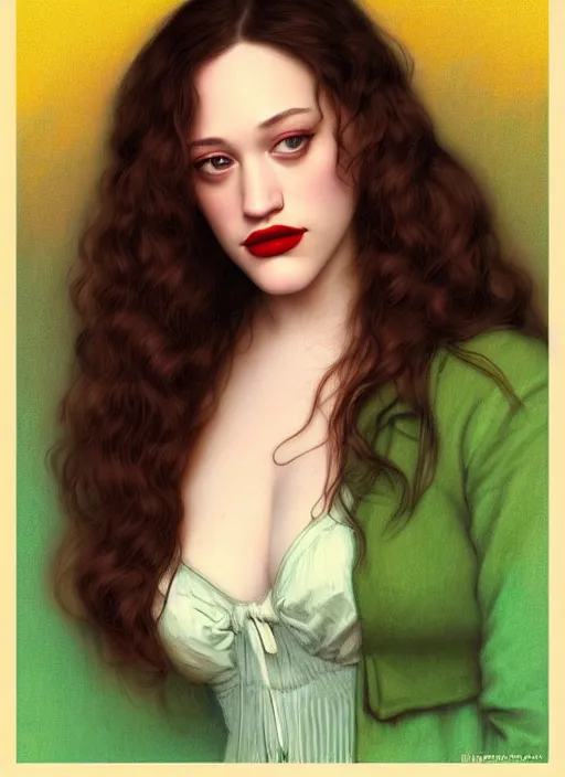 Prompt: portrait photo of a gorgeous young Kat Dennings in Retro 80s movie in the style of digital art by Eugene de Blaas and Ross Tran, vibrant color scheme, highly detailed, in the style of romanticism