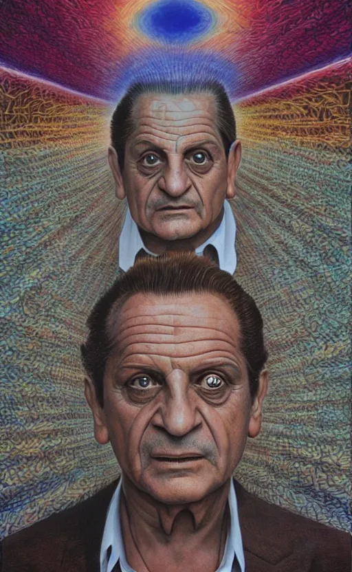 Prompt: joe pesci by alex grey, surrealist, 8 k, fantasy, dark, highly detailed