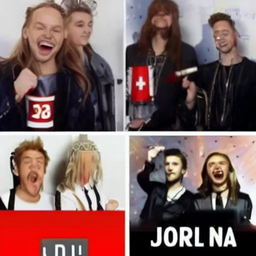 Image similar to a funny meme about norwegian eurovision contestants