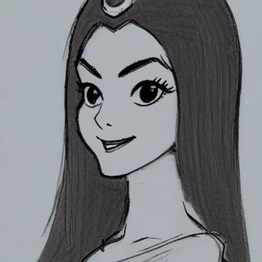 Image similar to milt kahl sketch of victoria justice as princess padme from star wars episode 3