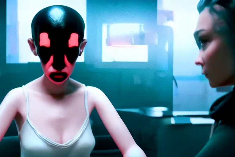 Image similar to vfx film, love death and robots, flat color profile low - key lighting award winning photography arri alexa cinematography, hyper real photorealistic cinematic, atmospheric cool colorgrade