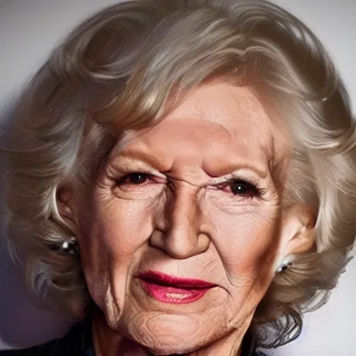 Prompt: roger waters but with betty white's face