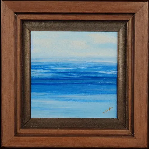 Prompt: different shades of blue oil painting