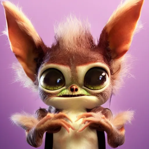 Image similar to very cute gizmo the mogwai gremlin in the movie gremlins 3, award winning creature portrait photography, extremely detailed, artstation, 8 k, sensual lighting, incredible art, wlop, artgerm