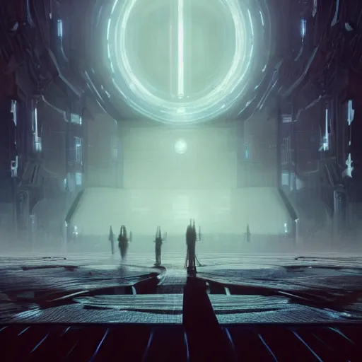 Image similar to centered rule of thirds 5 0 mm film still of the hyperintelligent technological singularity soul, 3 d render octane, sharp focus, art by greg rutkowski