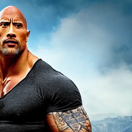 Prompt: dwayne johnson as a mythical beast